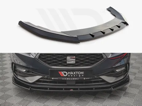 Maxton Design Gloss Black Front Splitter V1 Seat Leon Fr Mk4 (2020-) Handmade
