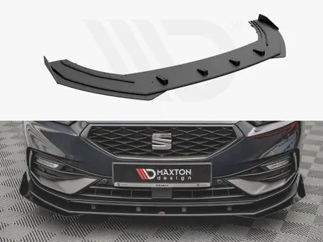 Certified Maxton Design Black + Gloss Flaps Street Pro Front Splitter (+Flaps) Seat Leon Fr Mk4 (2020-)