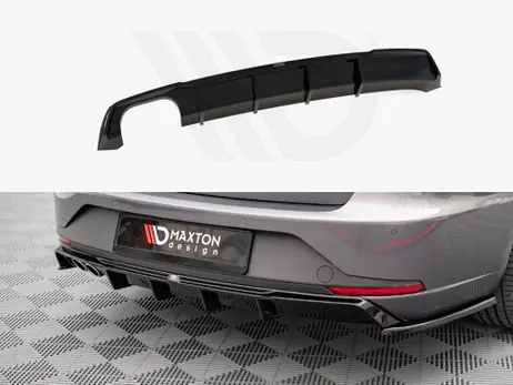 Maxton Design Gloss Black Rear Valance Seat Leon Fr Sportstourer Mk3 (2012-2016) Professional Grade