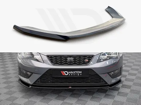 Maxton Design Gloss Black Front Splitter V.2 Seat Leon Fr / Cupra Mk3 (2012-2016) Luxury