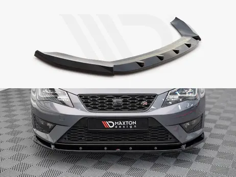 Maxton Design Gloss Black Front Splitter V.1 Seat Leon Fr / Cupra Mk3 (2012-2016) Viral