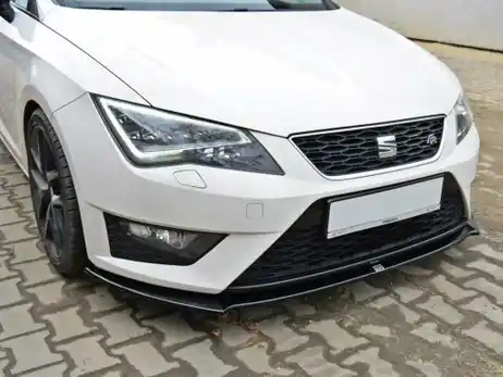 Maxton Design Gloss Black Front Splitter Seat Leon Iii Cupra / Fr Free Shipping