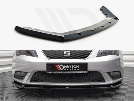 Maxton Design Gloss Black Front Splitter V.1 Seat Leon Mk3 (2012-2016) Special Discount