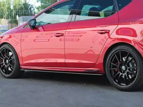 Maxton Design Gloss Black Side Skirts Diffusers V.2 Seat Leon Mk 3.5 Cupra Sale