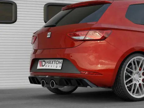 Worldwide Shipping Maxton Design Gloss Black Rear Valance V.2 Seat Leon Mk3 Cupra Facelift (2017-)