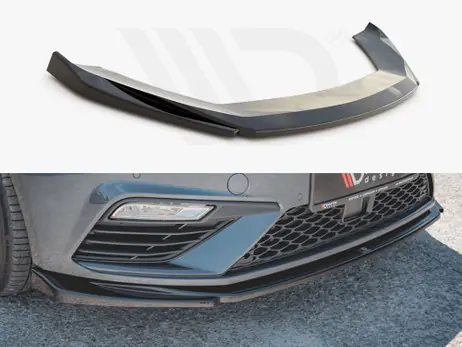 Grab Now Maxton Design Gloss Black Front Splitter V5 Seat Leon Cupra/ Fr Mk3 Facelift (2017-2019)