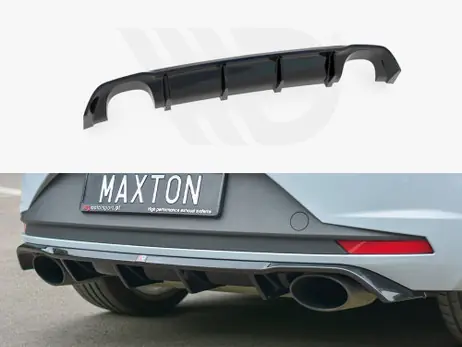 Maxton Design Gloss Black Rear Valance Seat Leon Mk3 Cupra (2014-2016) High Quality