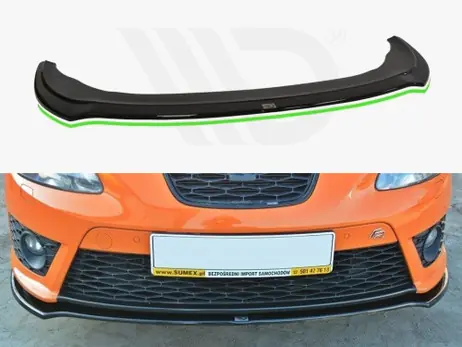 Premium Maxton Design Gloss Black Front Splitter V.2 Seat Leon Mk2 Cupra / Fr (Facelift)
