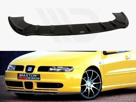 Maxton Design Gloss Black Front Splitter Seat Leon Mk1 (For Seat Sport Bumper) Buy Direct