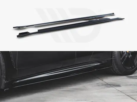 Weekend Sale Maxton Design Gloss Black Side Skirts Diffusers V2 Porsche Panamera Turbo 970 Facelift (2013-2016)