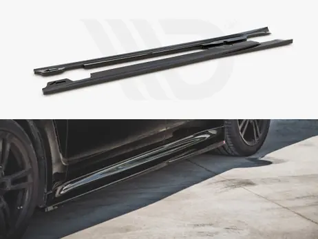 Maxton Design Gloss Black Side Skirts Diffusers V1 Porsche Panamera Turbo 970 Facelift (2013-2016) Hassle-Free Returns