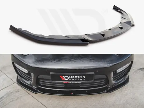 Maxton Design Gloss Black Front Splitter V2 Porsche Panamera Turbo 970 Facelift (2013-2016) Flash Sale
