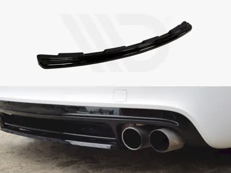 Maxton Design Gloss Black Central Rear Splitter Audi TT S 8J (Without Vertical Bars) (2008-13) Special Offer