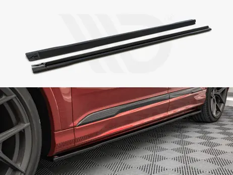 Viral Maxton Design Gloss Black Side Skirts Diffusers Audi Sq7 /Q7 S-Line Mk2 (4M) Facelift (2019-)