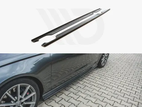 Maxton Design Gloss Black Side Skirt Diffusers Audi S6/ A6 S-Line C7 Facelift Trusted Brand