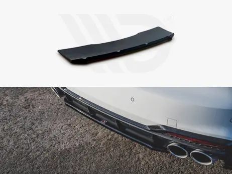 Fast Shipping Maxton Design Gloss Black Central Rear Splitter Audi S5 Sportback F5 Facelift (2019-)