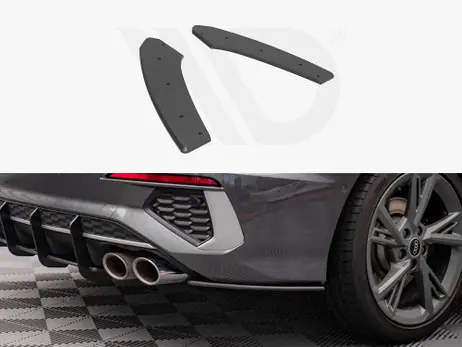 New Release Maxton Design Black Street Pro Rear Side Splitters Audi S3 Sedan 8Y (2020-)