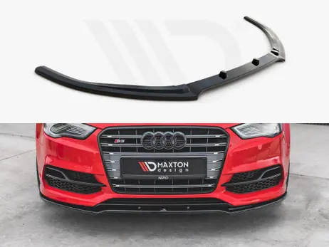 Grab Now Maxton Design Gloss Black Front Splitter V.2 Audi S3 / A3 S-Line 8V Sedan / Cabrio (2013-2016)