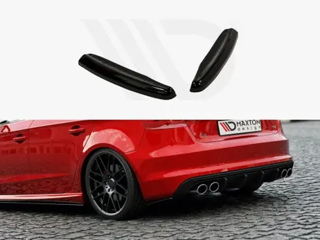 Maxton Design Gloss Black Rear Side Splitters Audi S3 8V Sportback Best Price