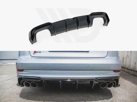 Maxton Design Gloss Black Rear Valance Audi S3 Sedan 8V Facelift (2016-2020) Shop Now