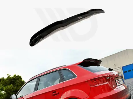 Maxton Design Gloss Black Spoiler Cap Audi S3 / A3 S-Line 8V / 8V Fl Hatchback / Sportback (2013-2020) Best Price
