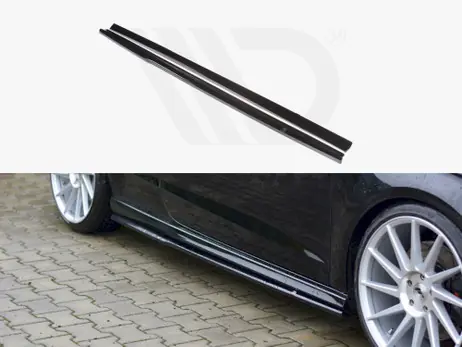 Maxton Design Gloss Black Side Skirts Diffusers Audi S3 / A3 S-Line 8V / 8V Fl Hatchback Authentic