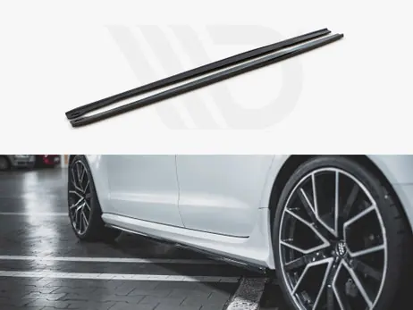 Certified Maxton Design Gloss Black Side Skirts Diffusers V2 Audi Rs6 C7 (2013-2017)