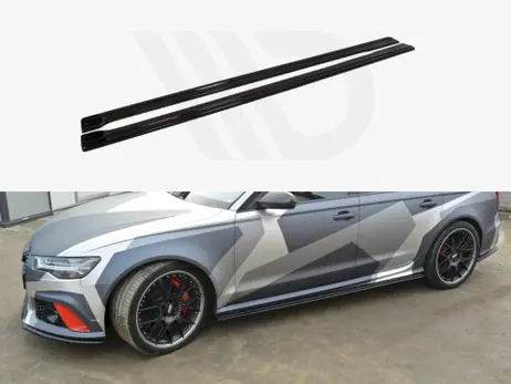 Exclusive Offer Maxton Design Gloss Black Side Skirts Diffusers Audi Rs6 C7