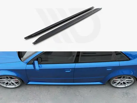 Maxton Design Gloss Black Side Skirts Splitters Audi Rs4 B7 (2006-2008) Limited Offer