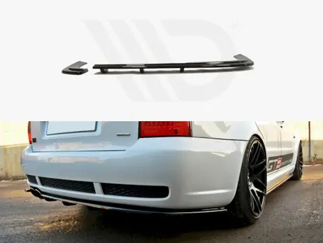 Hassle-Free Returns Maxton Design Gloss Black Rear Splitter Audi Rs4 B5 (With A Vertical Bar)