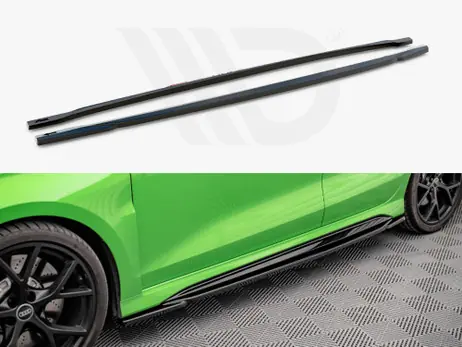 Holiday Sale Maxton Design Gloss Black Side Skirts Diffusers Audi RS3 Sedan 8Y (2020-)