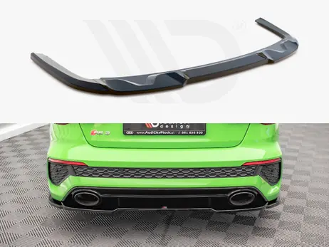 Hot Deal Maxton Design Gloss Black Central Rear Splitter Audi RS3 Sedan 8Y (2020-)