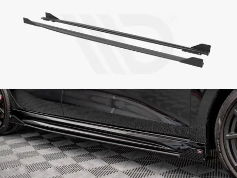 Maxton Design Black + Gloss Flaps Street Pro Side Skirts Diffusers (+Flaps) Audi RS3 Sportback 8Y (2020-) Today Only