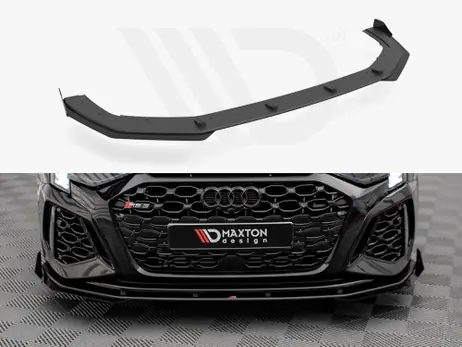 While Supplies Last Maxton Design Black + Gloss Flaps Street Pro Front Splitter V.1 (+Flaps) Audi RS3 8Y (2020-)