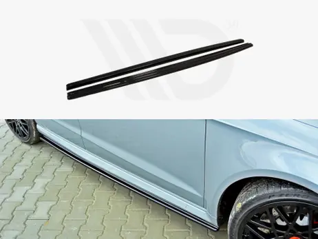 New Release Maxton Design Gloss Black Side Skirts Diffusers Audi RS3 8Va Pre-Facelift (2015-2016)