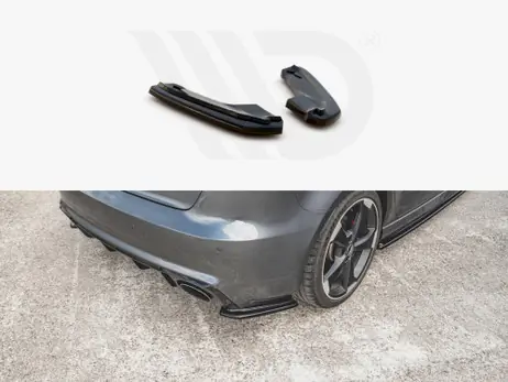 Same Day Shipping Maxton Design Gloss Black Rear Side Diffusers V1 Audi RS3 8V Sportback (2015-2016)