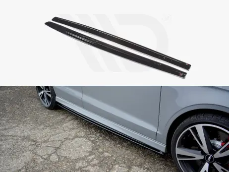 Trending Maxton Design Gloss Black Side Skirts Diffusers Audi RS3 8V Facelift Sedan (2017-20)