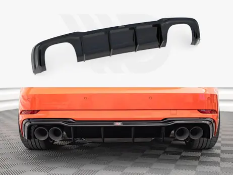 Deal Maxton Design Gloss Black Rear Valance V.2 Audi RS3 8V Facelift (2017-)