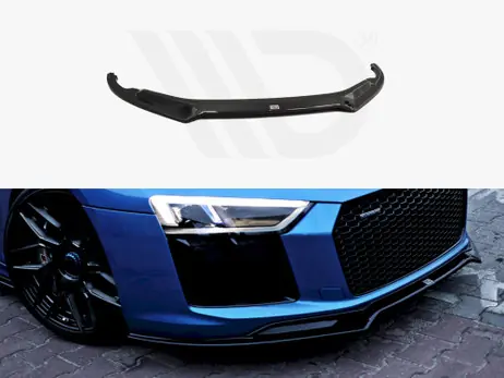 Fast Shipping Maxton Design Gloss Black Front Splitter V.2 Audi R8 Mk2 (2015-2017)
