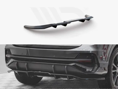 Maxton Design Gloss Black Central Rear Splitter (Vertical Bars) Audi Q3 Sportback S-Line (2019-) Top Rated
