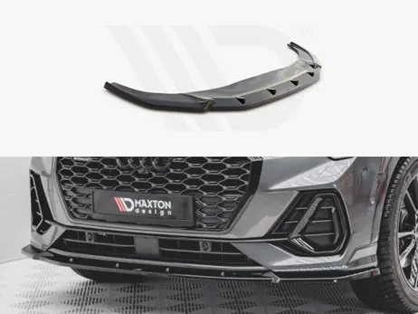 Exclusive Offer Maxton Design Gloss Black Front Splitter V2 Audi Q3 Sportback S-Line (2019-)