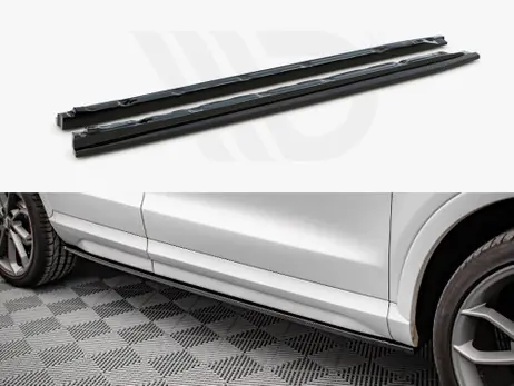 Maxton Design Gloss Black Side Skirts Diffusers Audi Q3 S-Line 8U Facelift (2014-2018) Crafted
