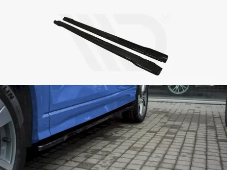 Maxton Design Gloss Black Side Skirts Splitters Audi Q2 Mk1 Sport 2016 - Onwards Worldwide Shipping