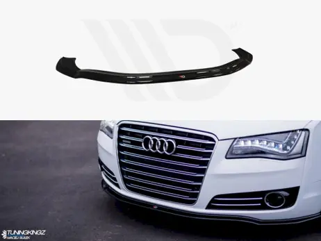 Maxton Design Gloss Black Front Splitter Audi A8 D4 (2009-2013) Instant Buy