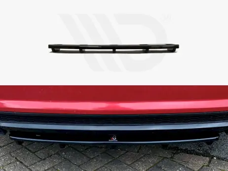 Trending Maxton Design Gloss Black Central Rear Splitter Audi A7 S-Line (Facelift) (With Vertical Bars) (2014-2018)