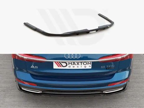 Maxton Design Gloss Black Central Rear Splitter (W/ Vertical Bars) A6 S-Line C8 Avant (2019-) Trusted Brand