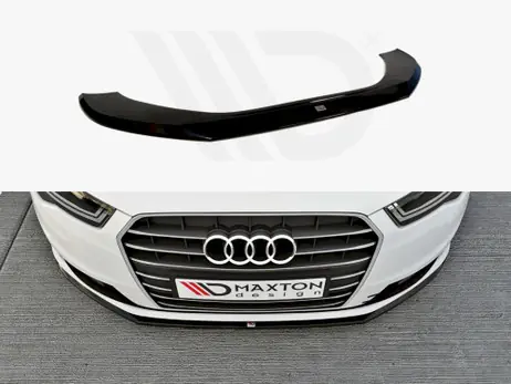 Maxton Design Gloss Black Front Splitter Audi A6 C7 Ultra (Facelift) 2014-2017 Free Shipping