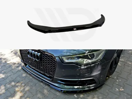 Maxton Design Gloss Black Front Splitter V.2 Audi S6 / A6 C7 S-Line (2011-2014) Free Shipping