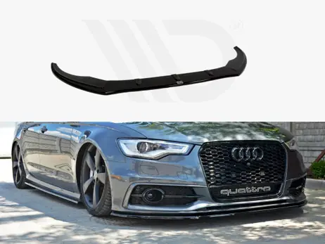 Warranty Included Maxton Design Gloss Black Front Splitter V.1 Audi S6 / A6 C7 S-Line (2011-2014)