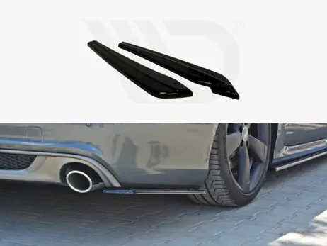 Same Day Shipping Maxton Design Gloss Black Rear Side Splitters Audi A6 C7 S-Line Avant (2011-2014)